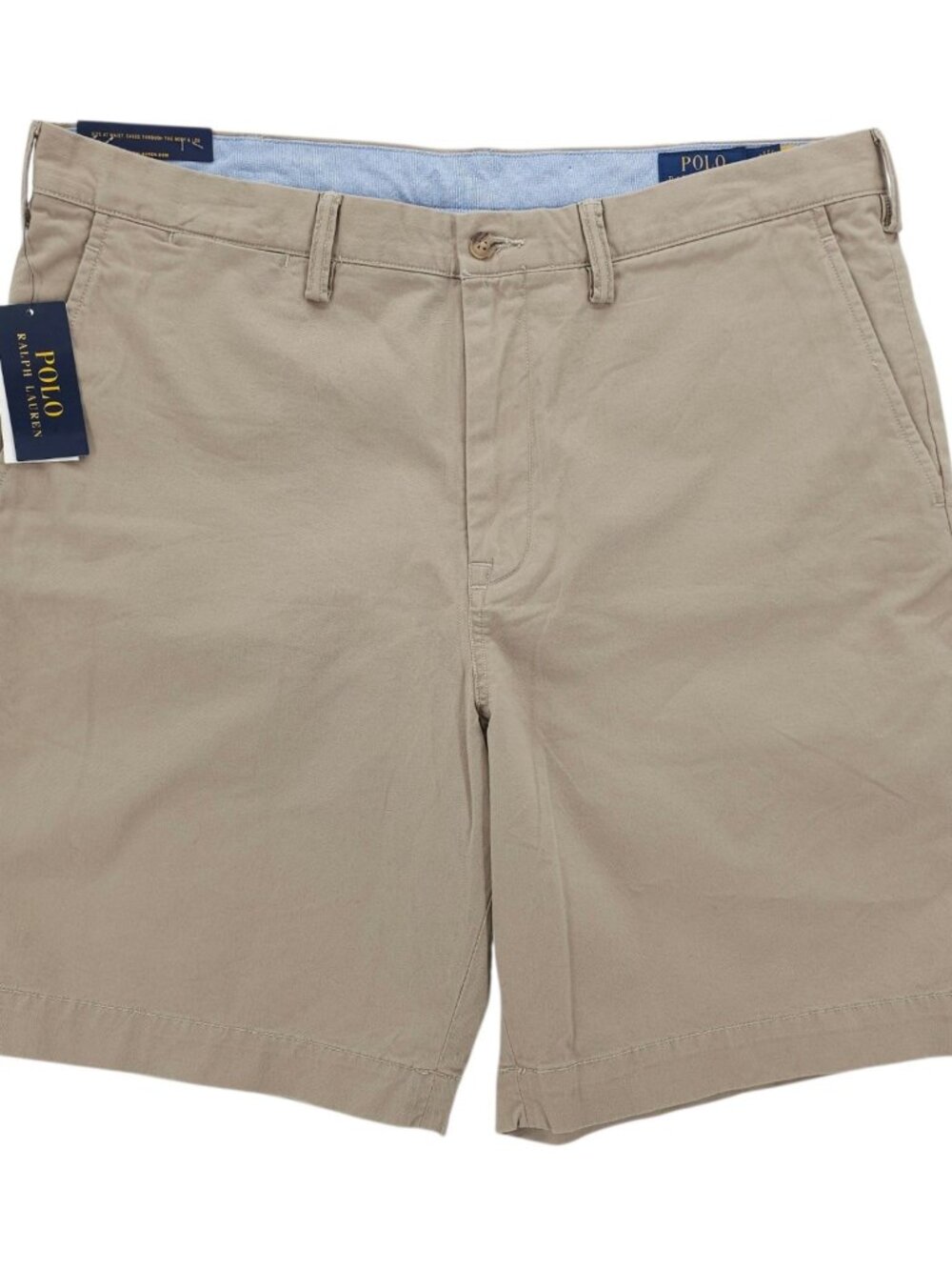 NWT POLO RALPH LAUREN Stretch Cotton Twill Shorts 9" Inseam Khaki Tan Size 38